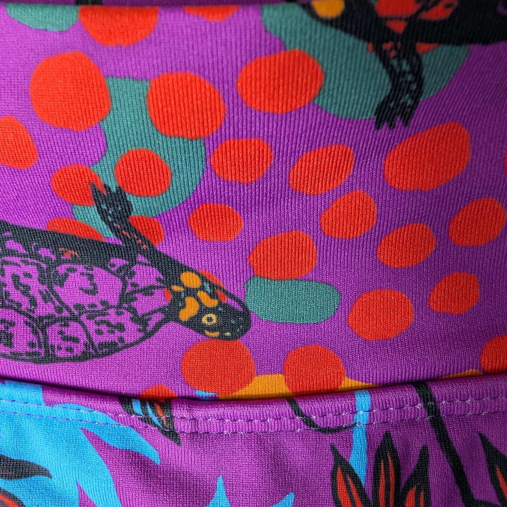 Pre-owned Vibrant Purple Tropical Skater Skirt - Picture 8 of 10